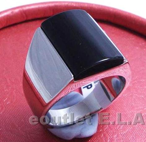 28mm GENUINE ONYX STAINLESS STEEL MENS RING-size9/10